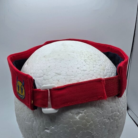 Bio Domes Trouble Devil Horns Adjustable Red Visor Hat Casual Golf Outdoors - Picture 3 of 8